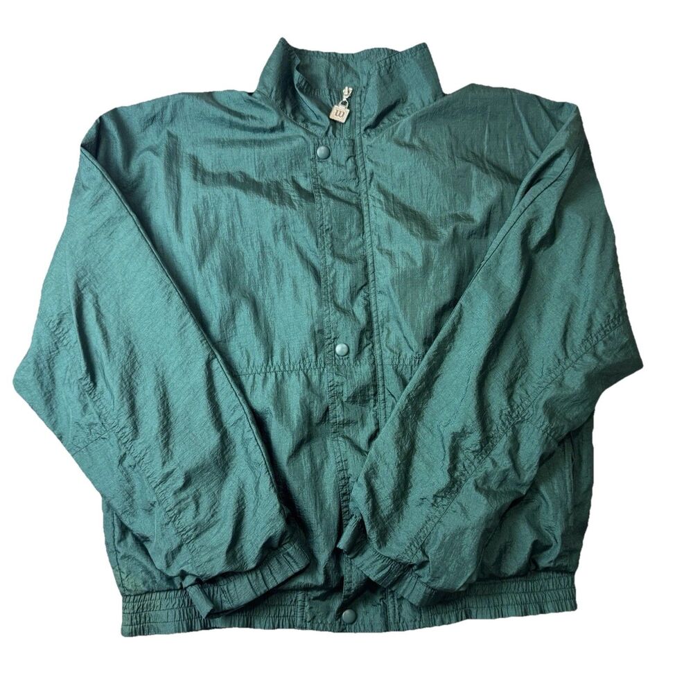 Wilson Windbreaker Jacket Mens M Green Vintage 90s Nylon Lightweight